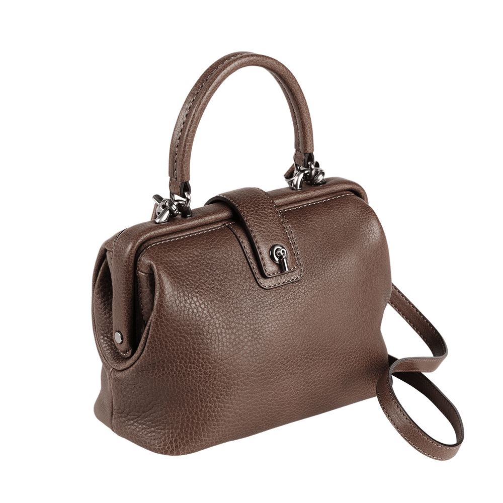 Steerhide (Soft Nume Leather) Tone Nume Doctor Bag in Stone Made in Japan