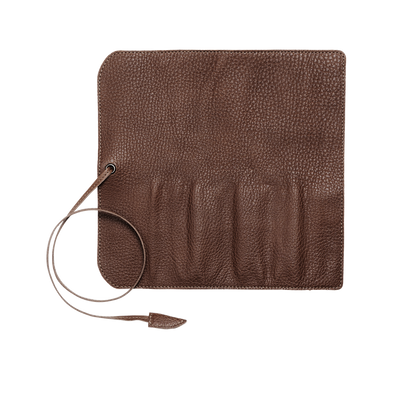 Steerhide (Soft Nume Leather) Tone Nume Roll Pencil Case in Stone Made in Japan
