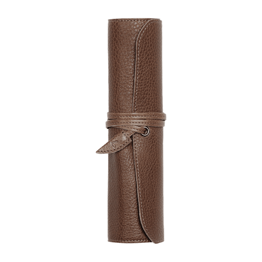 Steerhide  Tone Nume Roll Pencil Case in Medium Brown Made in Japan