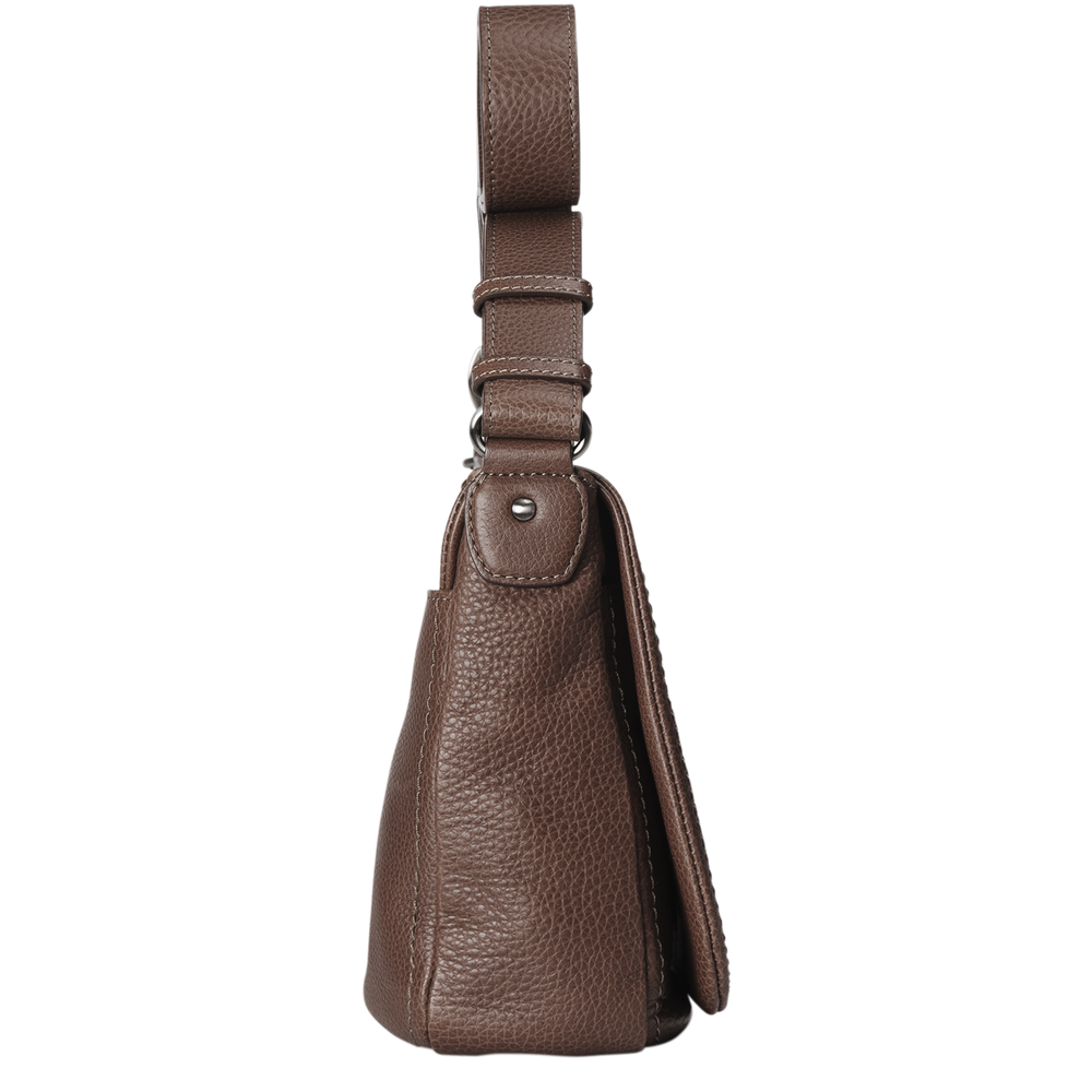 Steerhide (Soft Nume Leather) Tone Nume Shoulder Bag in Stone Made in Japan