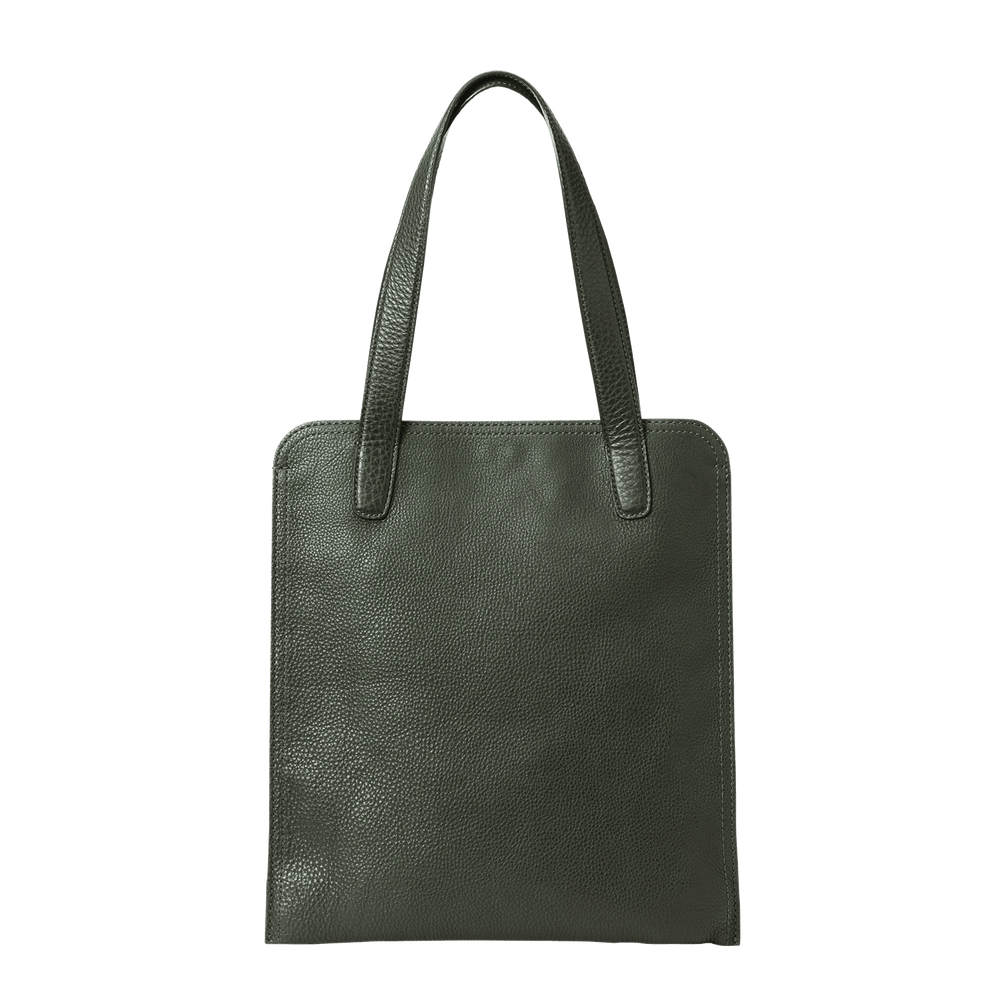 Steerhide  Tone Nume Slim Tote in Dark Olive Made in Japan