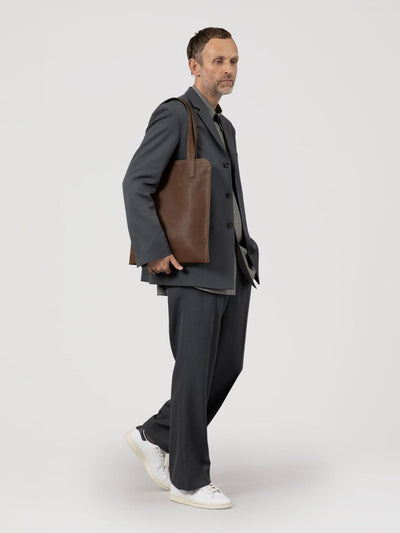 Steerhide  Tone Nume Slim Tote in Dark Olive Made in Japan