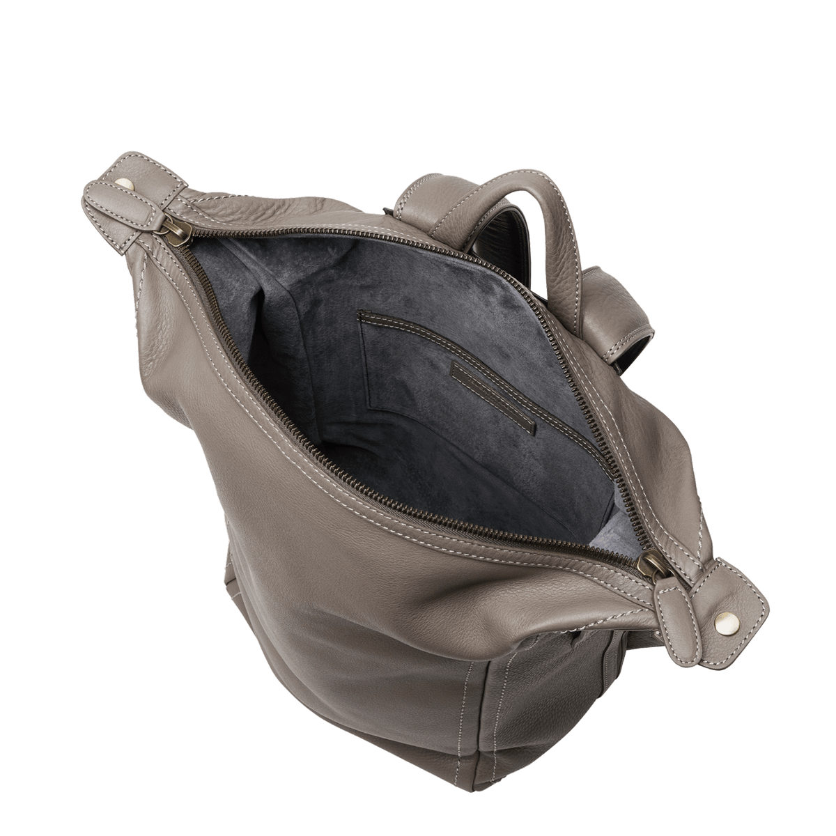 Steerhide (Soft Nume Leather) Tone Nume Medium Backpack in Stone Made in Japan