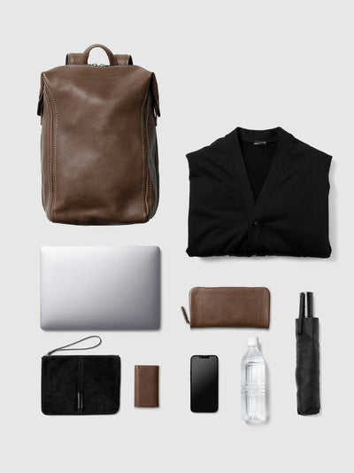 Steerhide (Soft Nume Leather) Tone Nume Medium Backpack in Stone Made in Japan