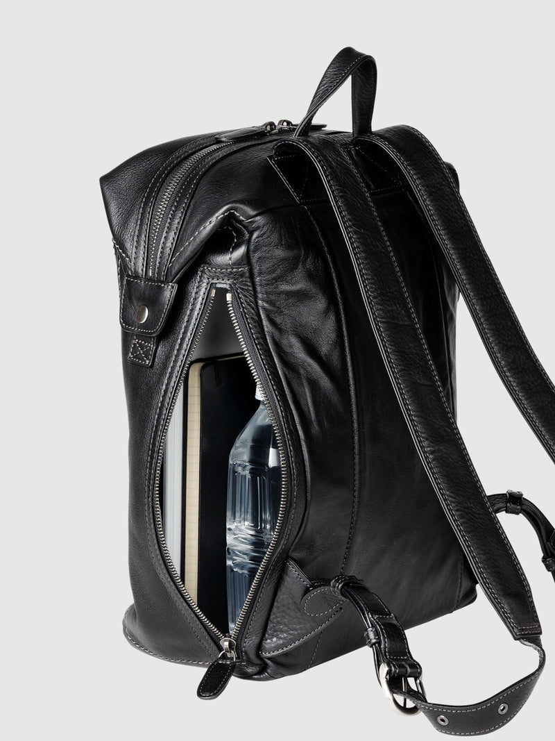 Steerhide (Soft Nume Leather) Tone Nume Medium Backpack in Stone Made in Japan