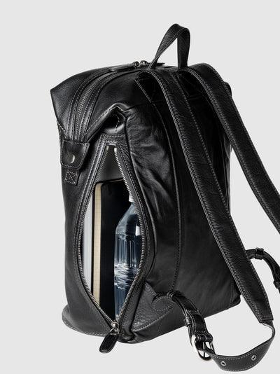 Steerhide (Soft Nume Leather) Tone Nume Medium Backpack in Stone Made in Japan