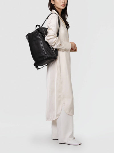 Steerhide (Soft Nume Leather) Tone Nume Medium Backpack in Stone Made in Japan