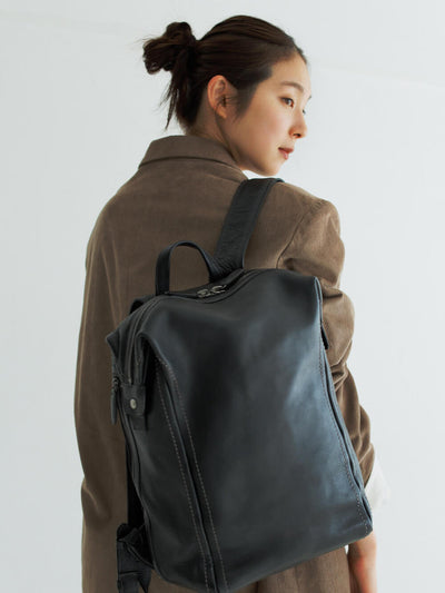 Steerhide  Tone Nume Medium Backpack in Medium Brown Made in Japan