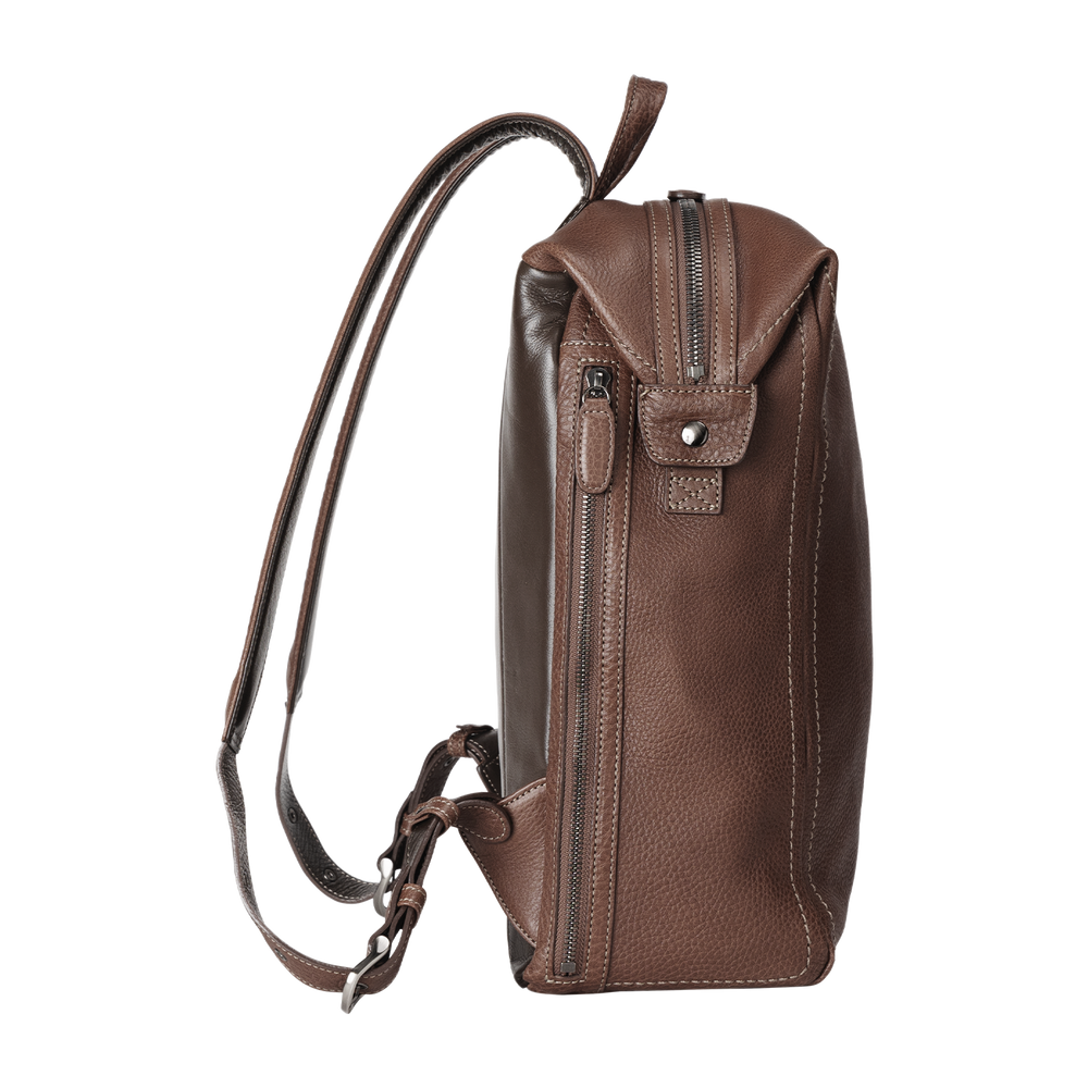 Steerhide (Soft Nume Leather) Tone Nume Medium Backpack in Stone Made in Japan