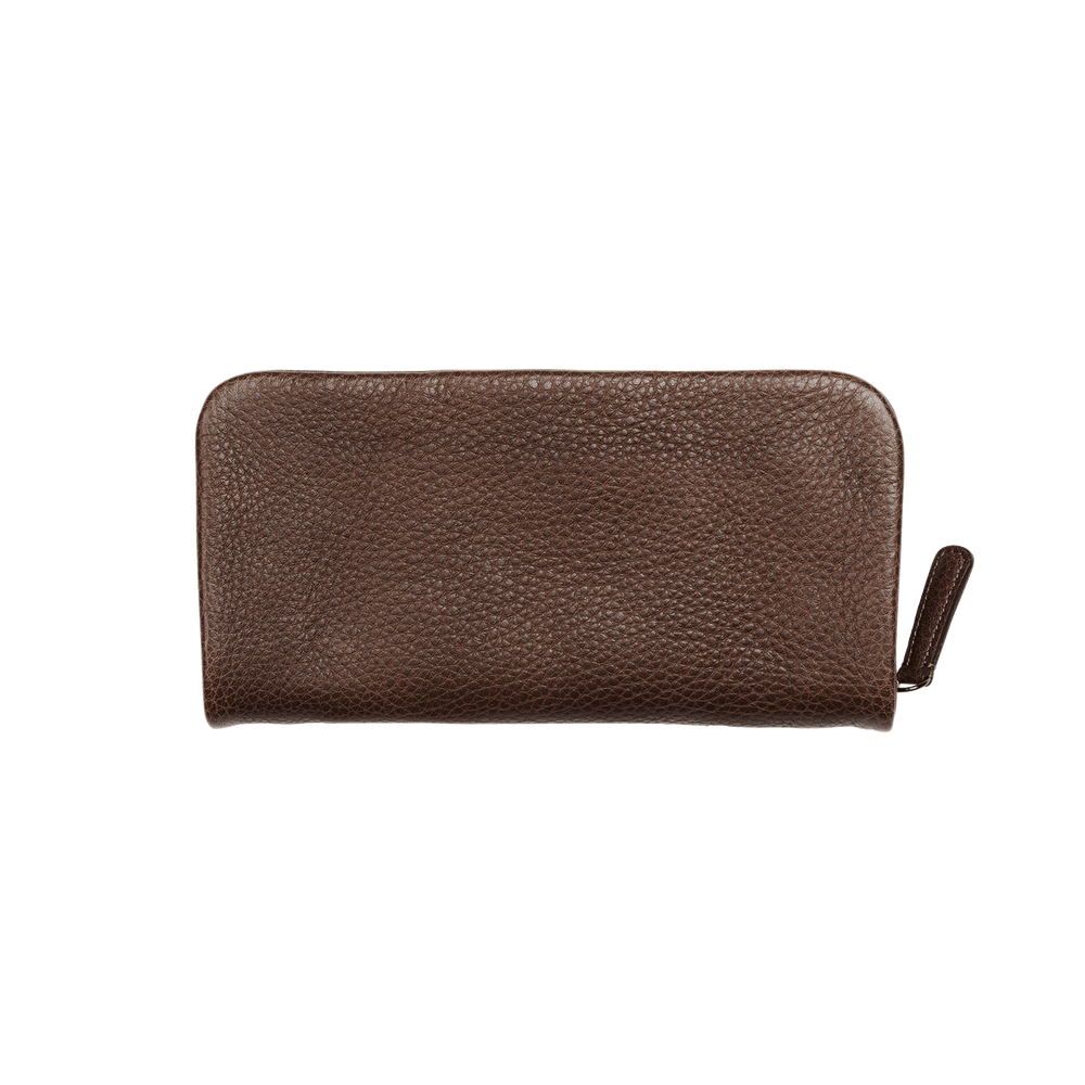 Steerhide (Soft Nume Leather) Tone Nume Zip Long Wallet in Stone Made in Japan