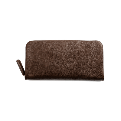 Steerhide (Soft Nume Leather) Tone Nume Zip Long Wallet in Stone Made in Japan
