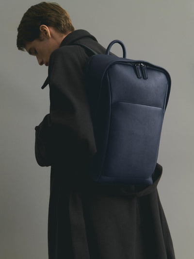 Steerhide  Vainno Round Backpack Waterproof in Dark Navy Made in Japan