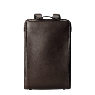 Steerhide (Waterproof Fine Leather) Vainno Square Backpack Waterproof in Dark Brown Made in Japan