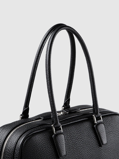 Cowhide (Italian Shrink Leather) TSUCHIYA Class BelleAube Boston in Black Made in Japan