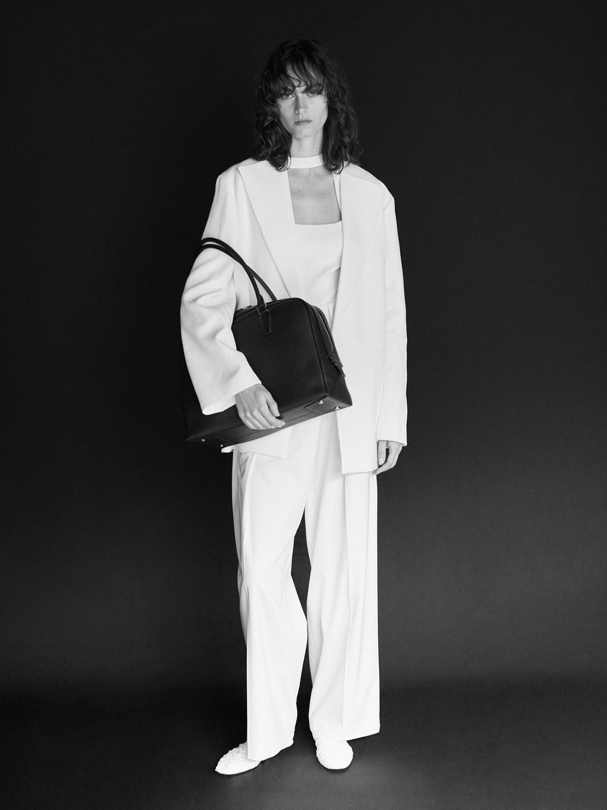 Cowhide (Italian Shrink Leather) TSUCHIYA Class BelleAube Boston in Black Made in Japan