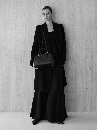 Cowhide (Italian Shrink Leather) TSUCHIYA Class BelleAube 2Way Mini Boston in Gray Made in Japan