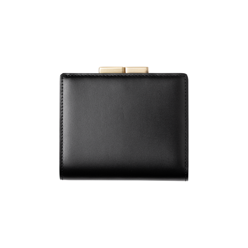 Calfskin (Italian Box Calf) TSUCHIYA Class L'ebene Bifold Wallet in Black Made in Japan