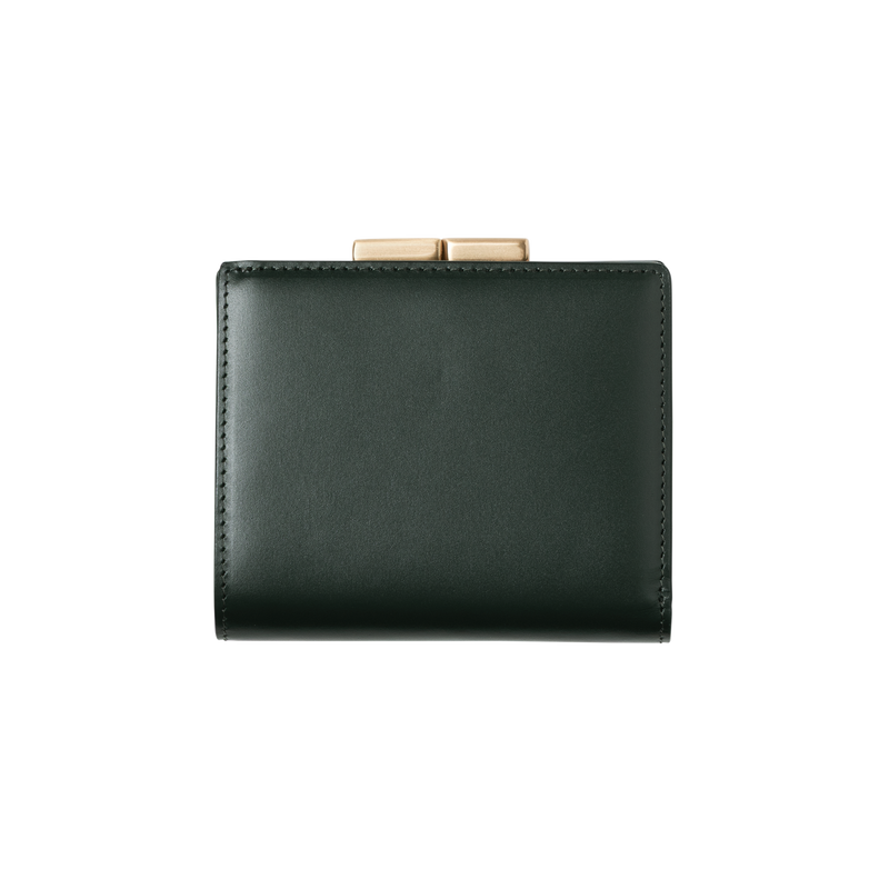 Calfskin (Italian Box Calf) TSUCHIYA Class L'ebene Bifold Wallet in Dark Green Made in Japan