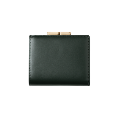 Calfskin (Italian Box Calf) TSUCHIYA Class L'ebene Bifold Wallet in Dark Green Made in Japan