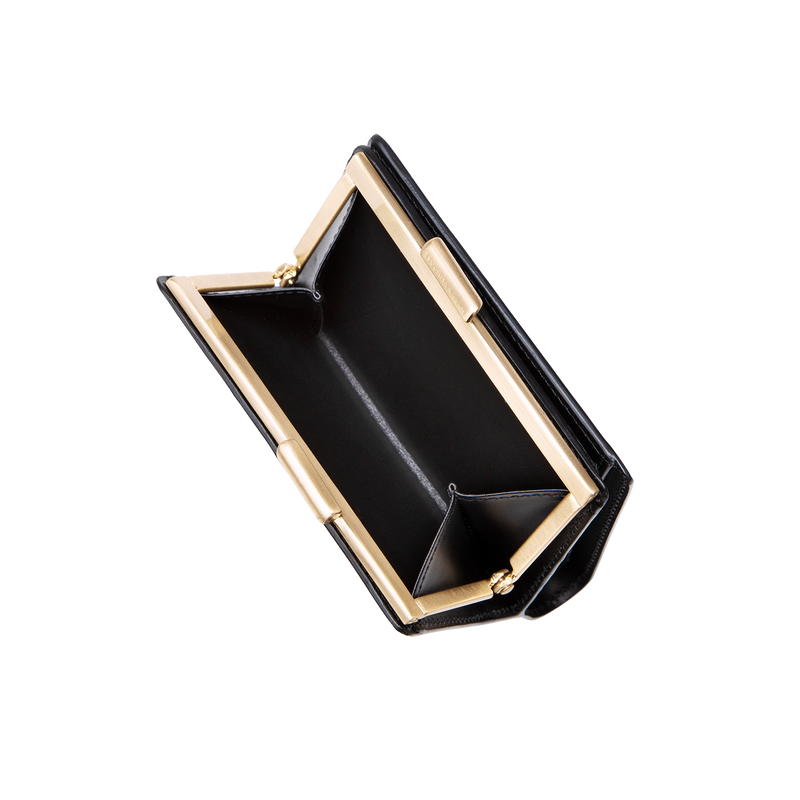 Calfskin (Italian Box Calf) TSUCHIYA Class L'ebene Bifold Wallet in Black Made in Japan