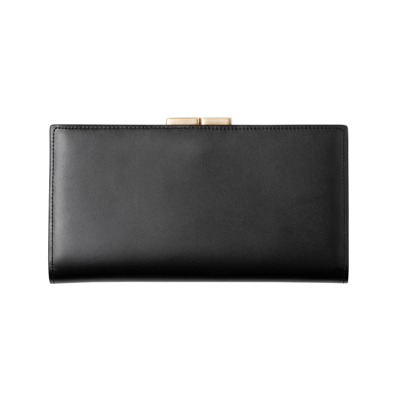 Calfskin (Italian Box Calf) TSUCHIYA Class L'ebene Long Wallet in Black Made in Japan