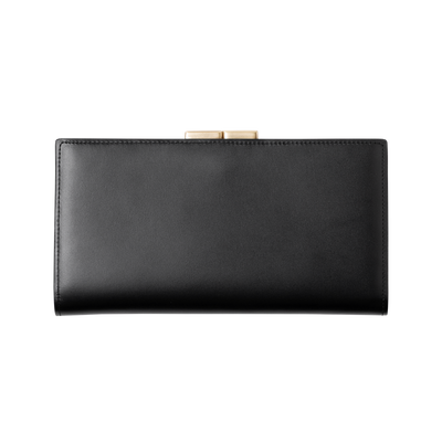 Calfskin (Italian Box Calf) TSUCHIYA Class L'ebene Long Wallet in Black Made in Japan