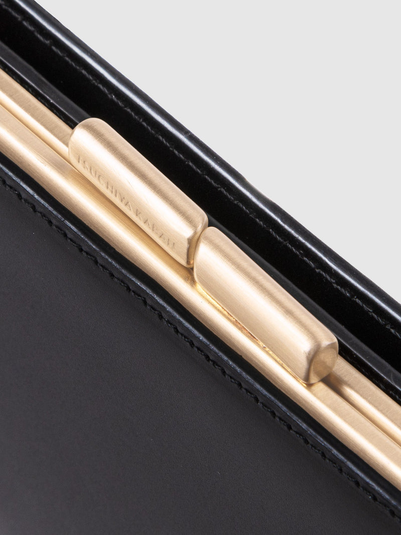 Calfskin (Italian Box Calf) TSUCHIYA Class L'ebene Long Wallet in Black Made in Japan