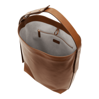 Steerhide  Atlow Bucket Tote in Medium Brown Made in Japan