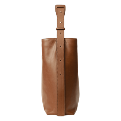 Steerhide (High-Gloss Leather) Atlow Bucket Tote in Mocha Made in Japan