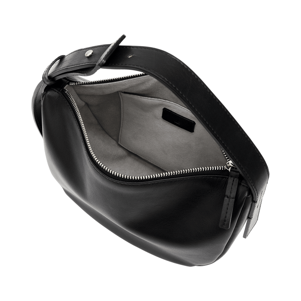 Steerhide  Atlow Mini Round Bag in Black Made in Japan