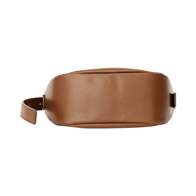 Steerhide  Atlow Mini Round Bag in Medium Brown Made in Japan