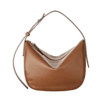 Steerhide  Atlow Mini Round Bag in Medium Brown Made in Japan