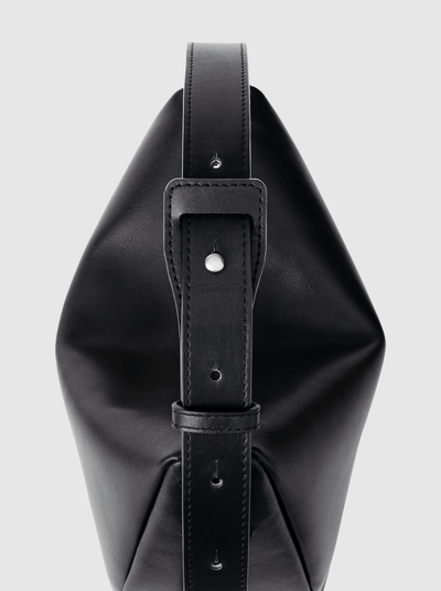 Steerhide (High-Gloss Leather) Atlow Mini Round Bag in Mocha Made in Japan