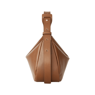 Steerhide  Atlow Mini Round Bag in Medium Brown Made in Japan