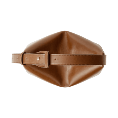 Steerhide  Atlow Mini Round Bag in Medium Brown Made in Japan