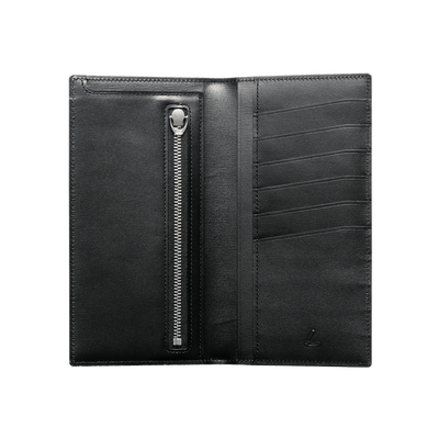 Cordovan Cordovan Coin Pocket Long Slim Wallet in Black Made in Japan