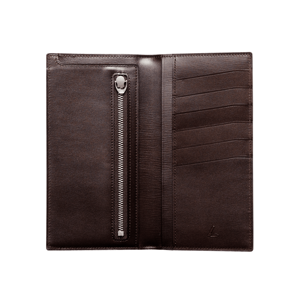 Cordovan Coin Pocket Long Slim Wallet