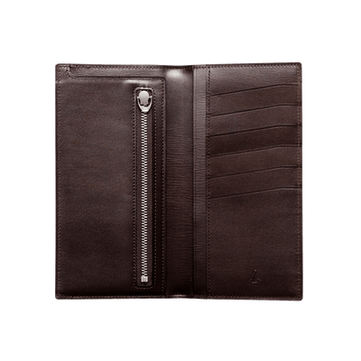 Cordovan Coin Pocket Long Slim Wallet