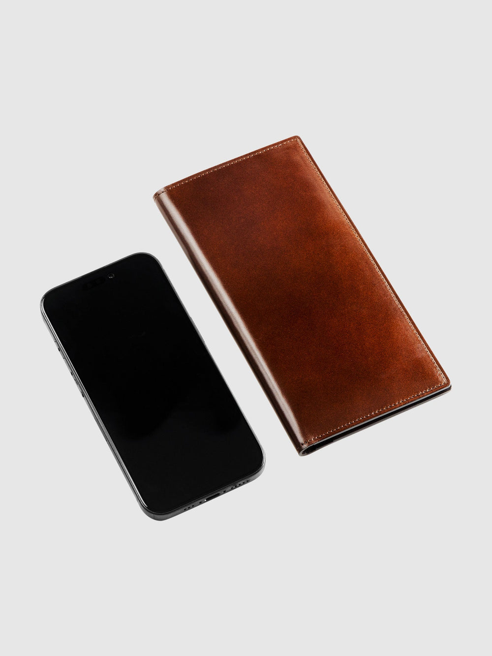 Cordovan Coin Pocket Long Slim Wallet