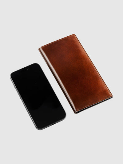 Cordovan Cordovan Coin Pocket Long Slim Wallet in Brown Made in Japan