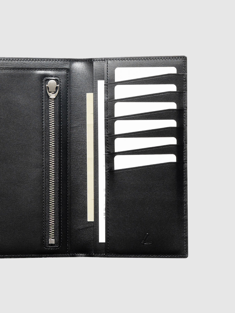 Cordovan Cordovan Coin Pocket Long Slim Wallet in Black Made in Japan