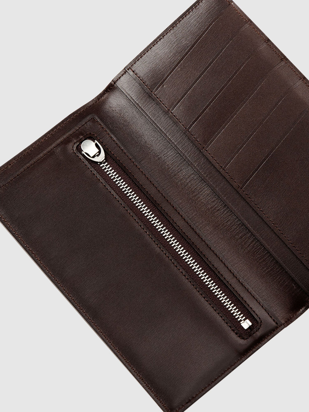 Cordovan Coin Pocket Long Slim Wallet