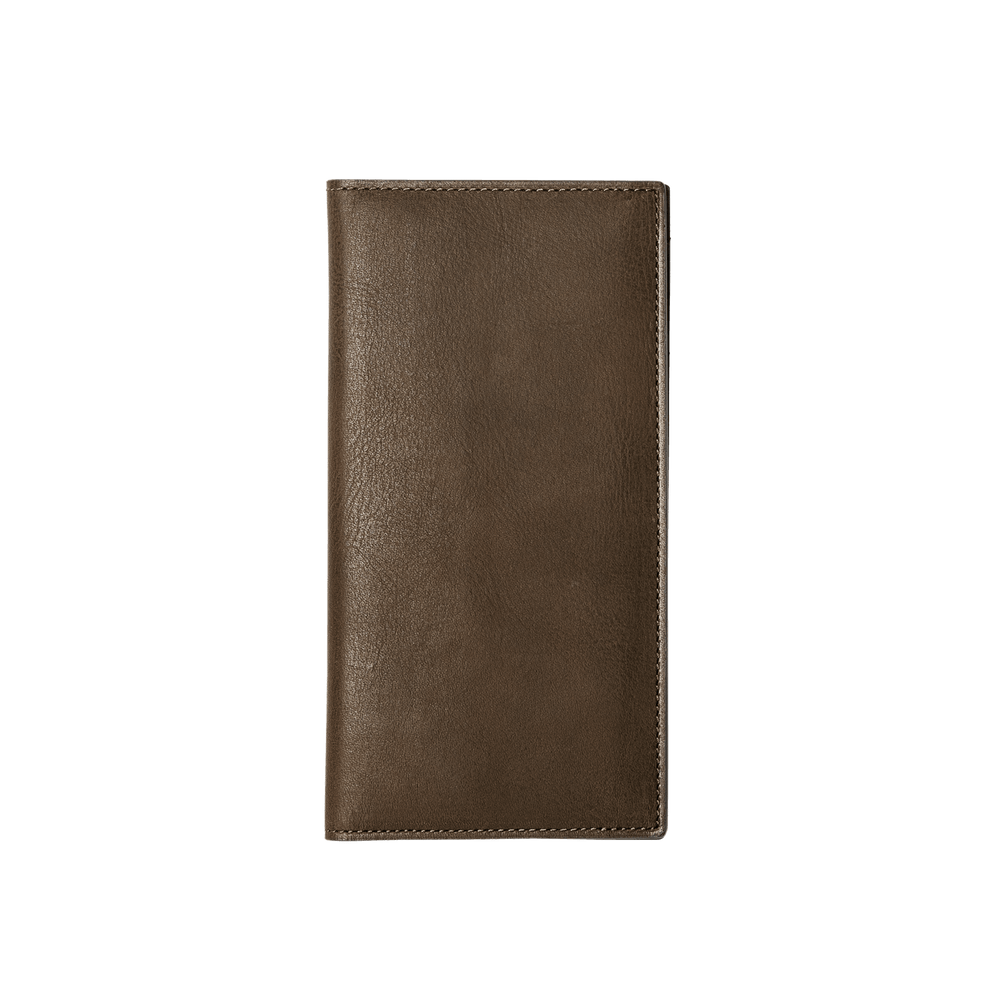 Cowhide  Roadster Coin Pocket Long Slim Wallet in Vintage Olive Made in Japan