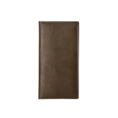 Cowhide  Roadster Coin Pocket Long Slim Wallet in Vintage Olive Made in Japan