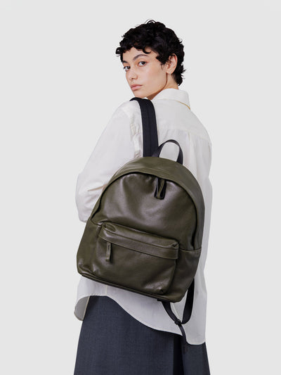 Cowhide  Everyday Backpack in Black Made in Japan