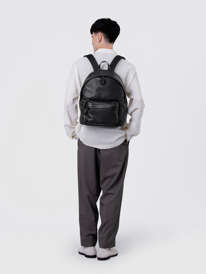 Cowhide  Everyday Backpack in Black Made in Japan