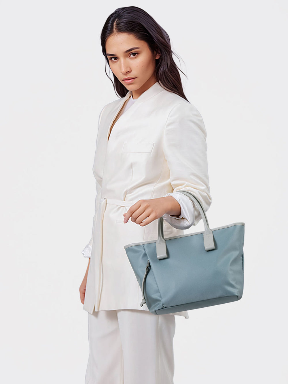  Lohoop Nylon Small Tote in Cloud Blue Made in Japan