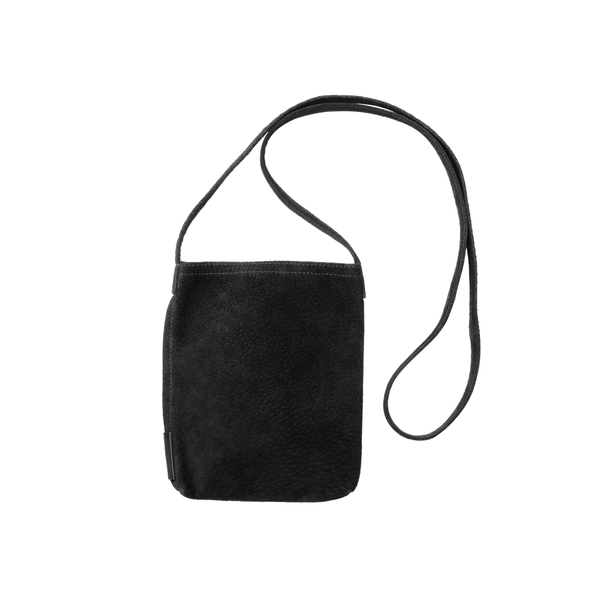 Pig Suede (Soft Pig Suede) Suede Mini Shoulder in Black Made in Japan