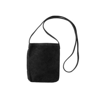 Pig Suede (Soft Pig Suede) Suede Mini Shoulder in Black Made in Japan
