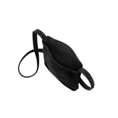 Pig Suede (Soft Pig Suede) Suede Mini Shoulder in Black Made in Japan